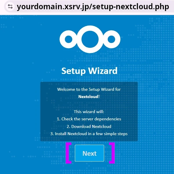 Setup wizard