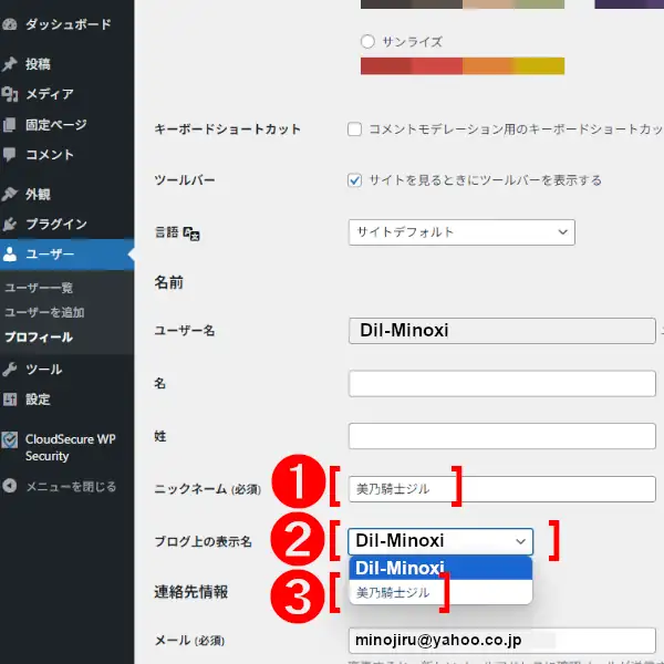 ハンドルネーム